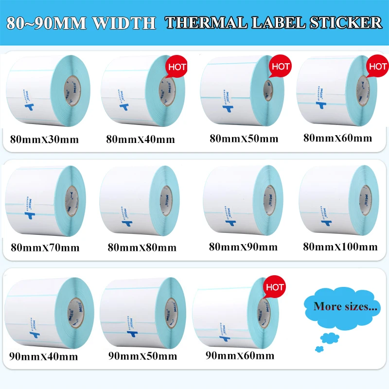 Waterproof Thermal Sticker Self-adhesive Label Barcode Paper Width 80 MM 90 MM Supermarket Price Blank Printing Paper