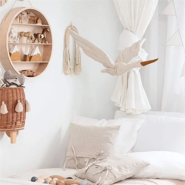 Kids Room Wall Decoration Stuffed Plush Swan Wall Hanging Toys Animal Head Pendant Sculptures Murale Children Baby Bedroom Decor 3