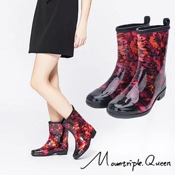 

Rain Boots Waterproof Rubber High Quality Cover Heels Boots Reusable Woman Shoes Covers Thicker Non-slip Platform Autumn Winter