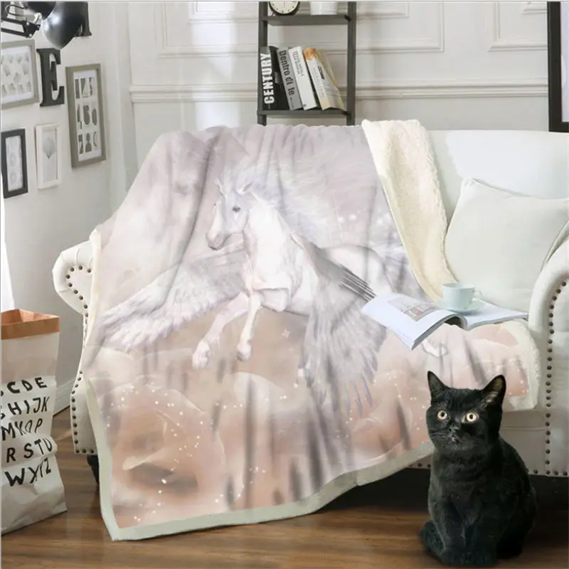 Рождественские украшения для дома мультфильм Единорог напечатаны хлопок