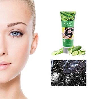 

Quick Effect Blackhead Remover Black Mask Pore Blackheads Cucumber Cleansing Purifying Peel Off Acne Black Mud Face Mask 120g