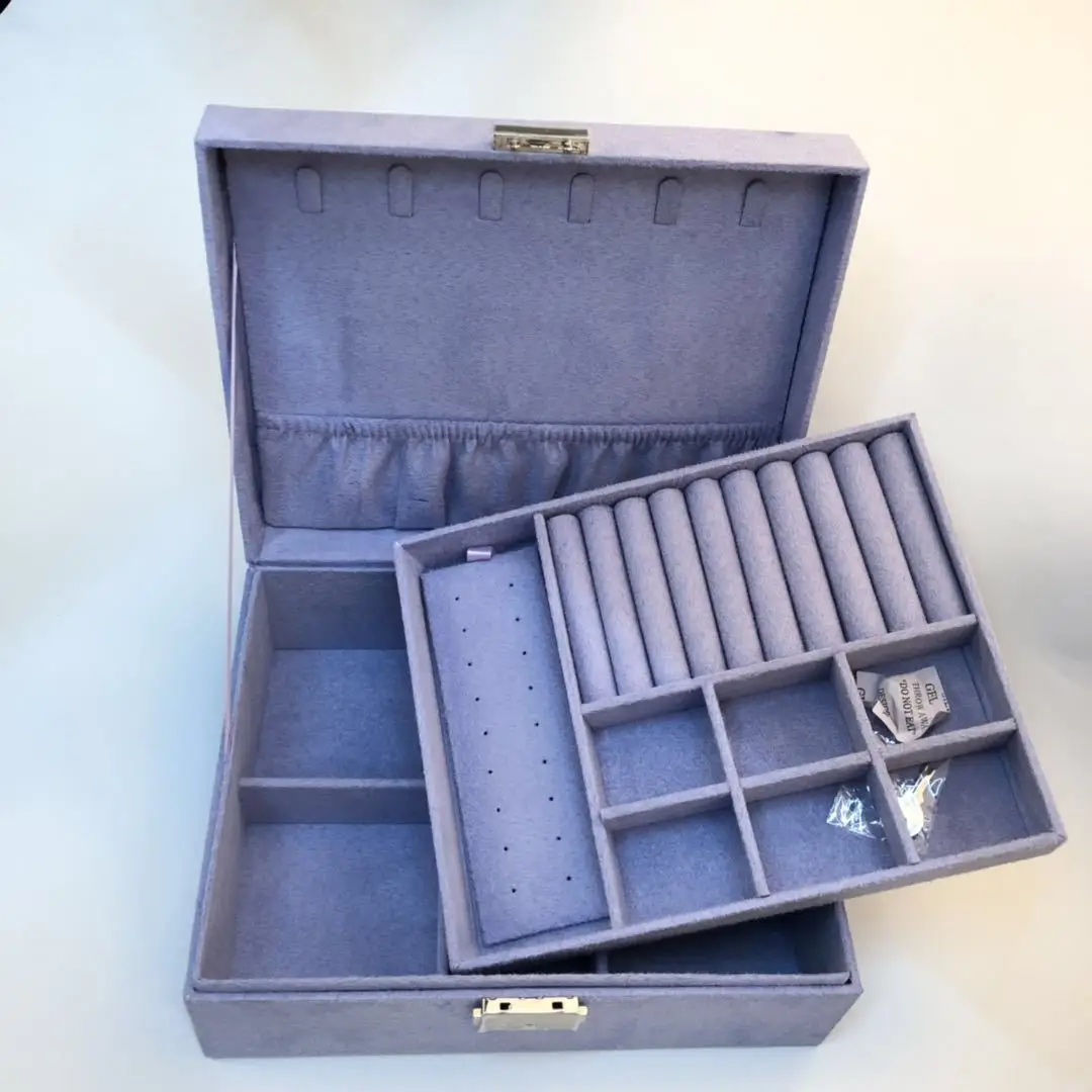 

Double-layer Velvet Jewelry Box European Jewelry Storage Box Large Space Jewelry Holder Gift box