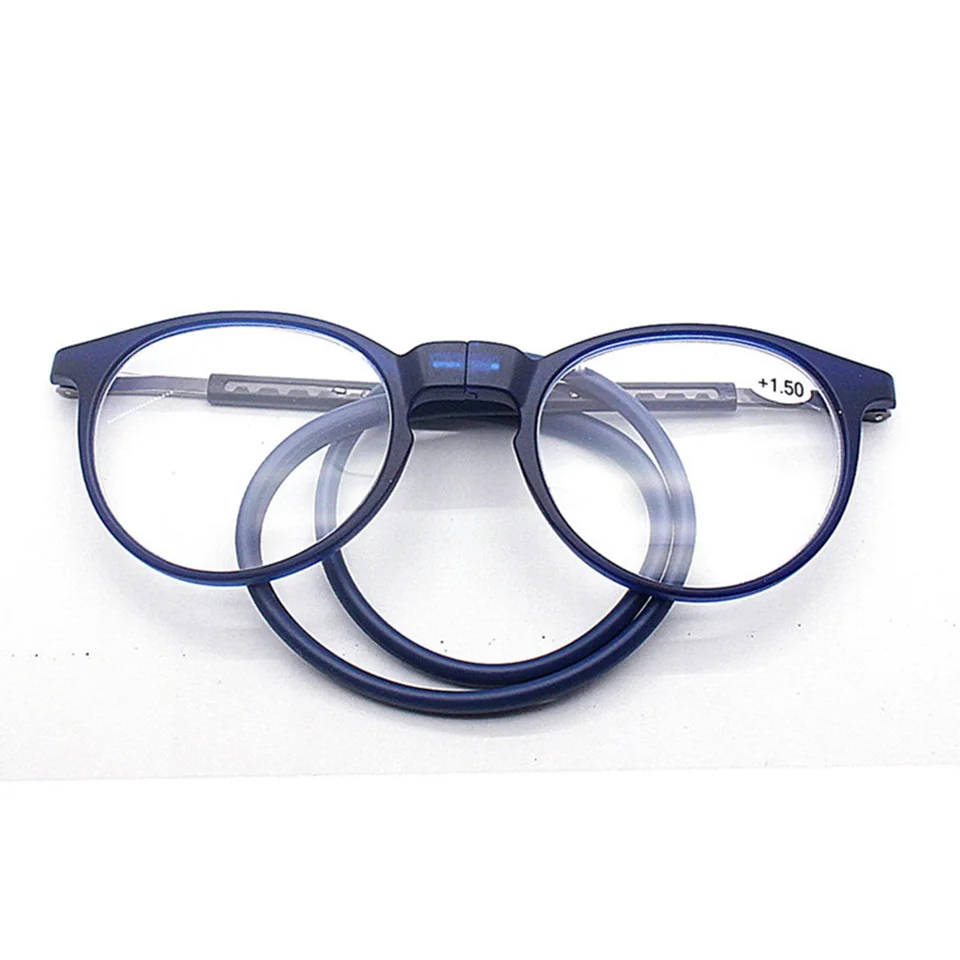Висящие на шее очки для чтения, магнитные, унисекс, регулируемая оправа TR90, близорукость, Пресбиопия, очки по рецепту+ 100+ 150+ 200+ 250