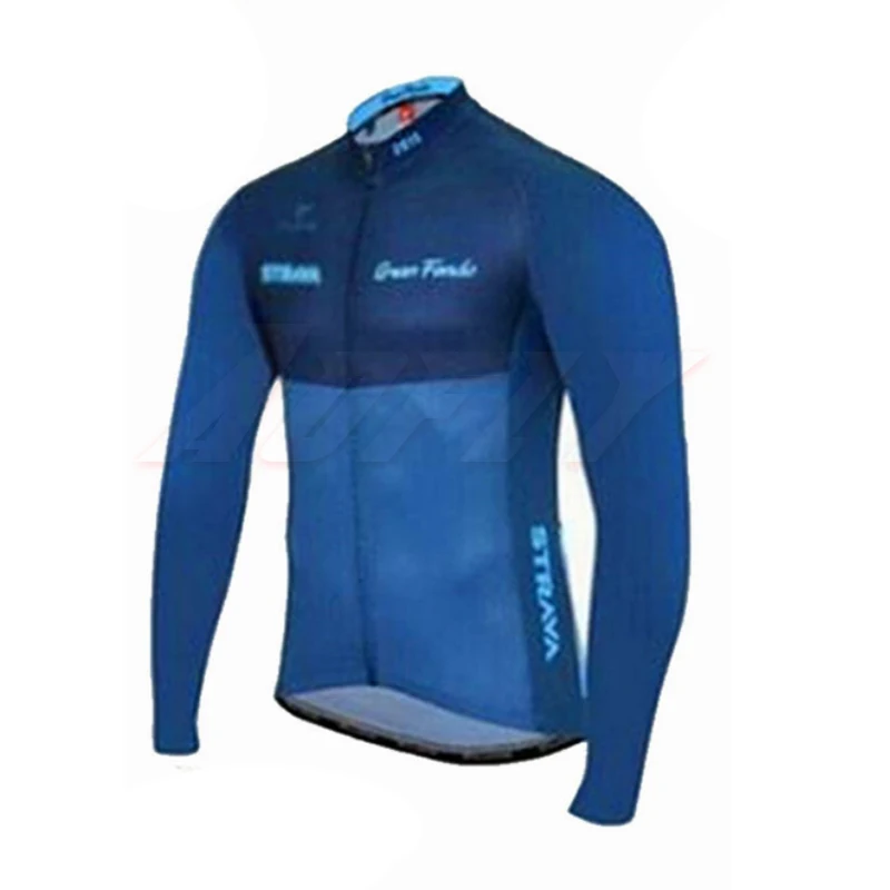 Fleece top STRAVA/Зимний Трикотажный костюм с длинными рукавами; комбинезон; ropa ciclismo; одежда для горного велосипеда; униформа - Цвет: Fleece top