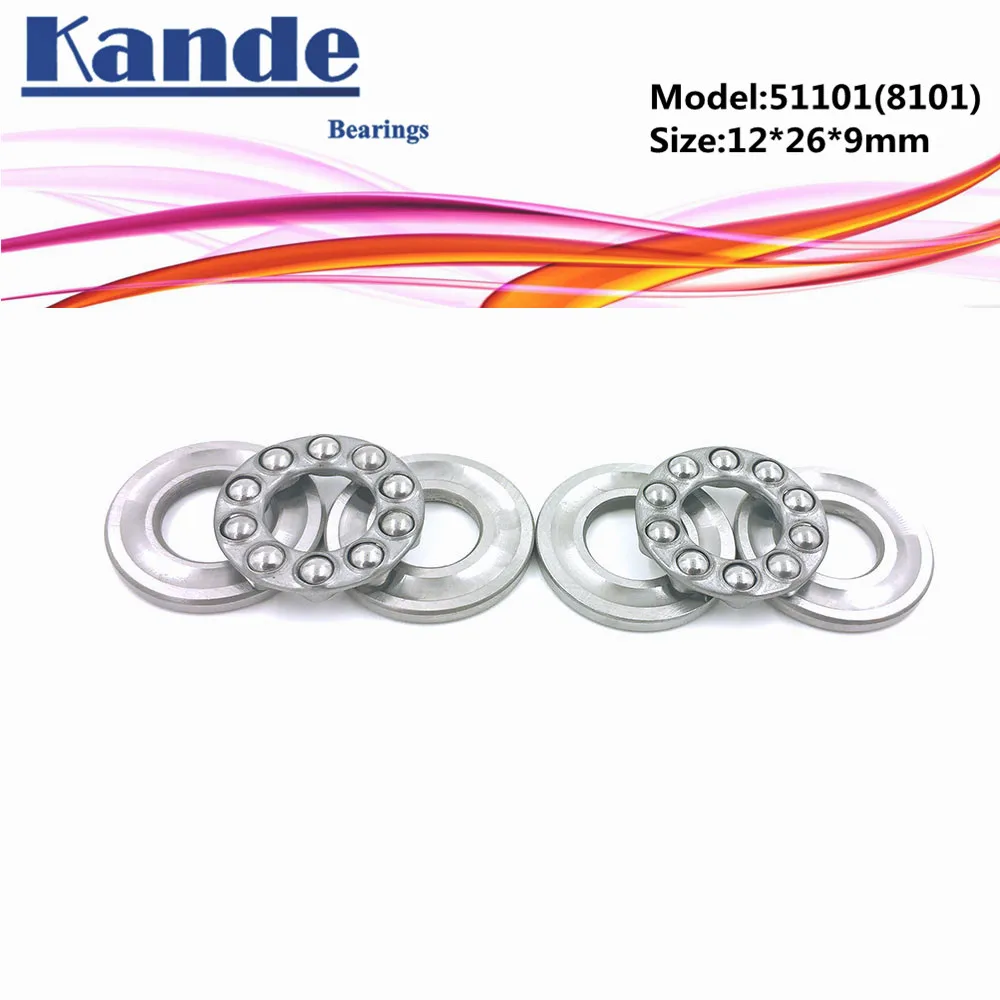 

51101 8101 4 шт. подшипник 12x26x9, фотоподшипник, плоский упорный шарикоподшипник 51101, 12x26x9 мм, Осевой Упорный подшипник 8101, подшипники Kande