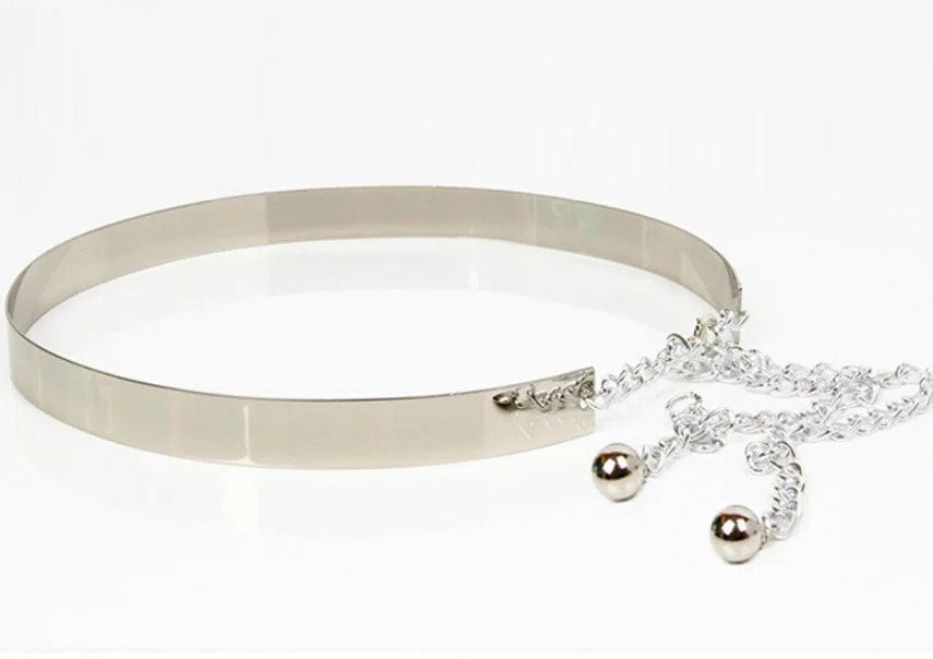 Silver-2CM Модный Западный винтажный ремень, расшитый блестками металлический пояс для женщин, Дамский зеркальный декоративный ремень для платья, дикое Золотое платье, пояс-цепочка - Цвет: Silver-2CM