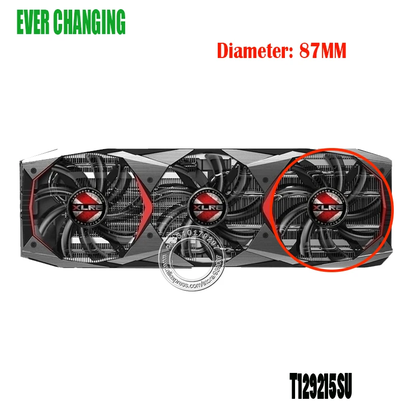 Вентилятор графической карты T129215SU 0.50A для PNY GeForce GTX 1080Ti 11 ГБ XLR8 GAMING OC|cpu fan|cooling fanfan