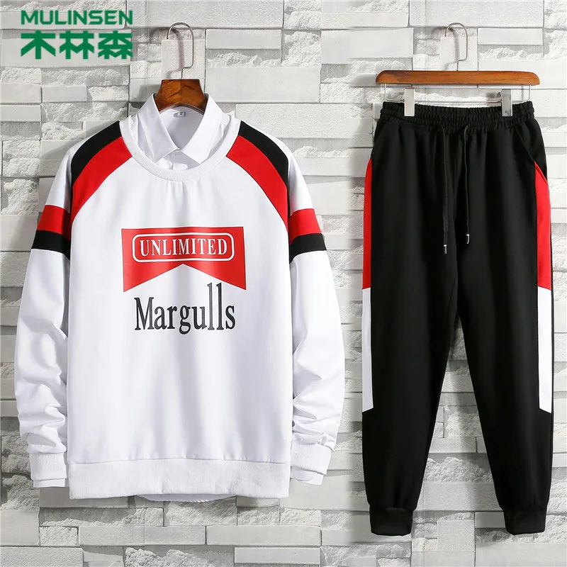 

MULINSEN Sports Set Men's Spring And Autumn 2019 New Style Sportswear Men Casual Two-Piece Set-Style Popular Men'S Wear