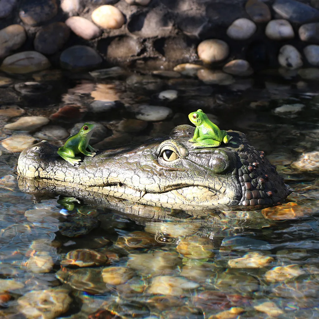 Плавающая голова крокодила водная приманка Садовый пруд художественный декор для гусиного контроля новая водная имитация головы крокодила M50