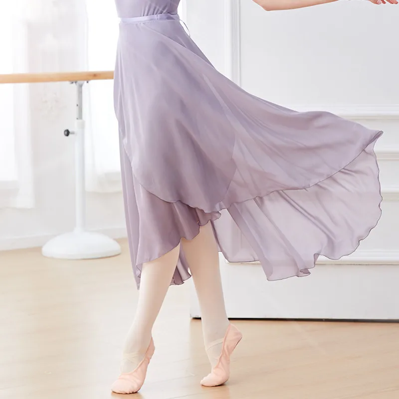 JanJean Womens Ballet Dance Skirt Chiffon Wrap Long Skirt Ballet Contemporary Dance Costume 