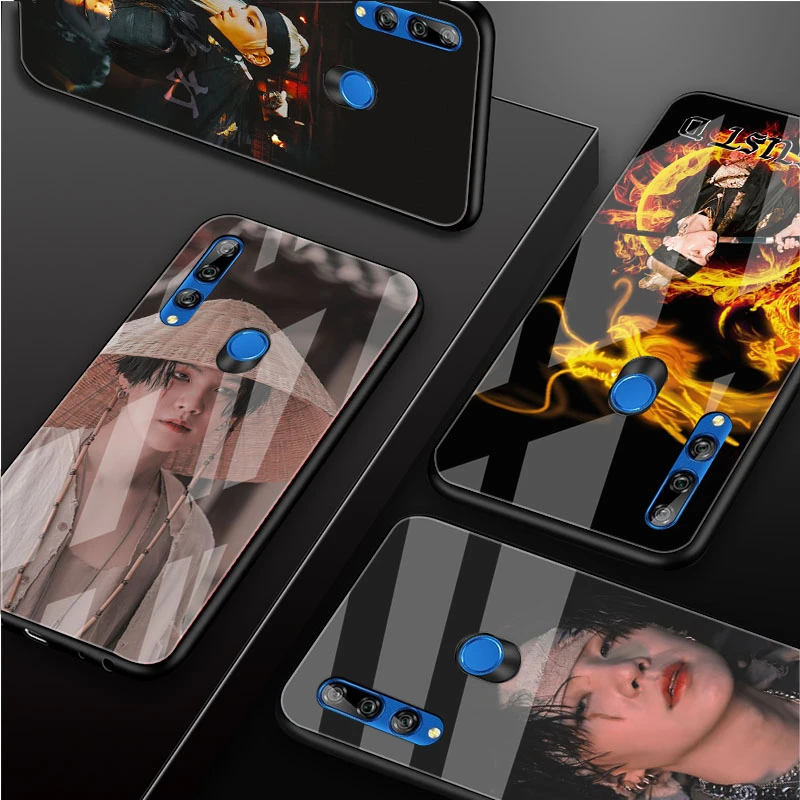 Agust D SUGA Tempered Glass Phone Case For Huawei honor 8X 9 10i 20i 20Lite 20Pro 30 Pro Cover Shell cute huawei phone cases