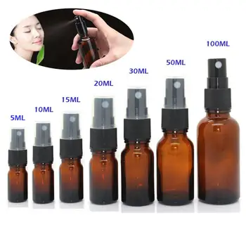 

5ML-100ML Beauty Empty Amber Glass Bottle Essential Oil Mist Spray Container Case
