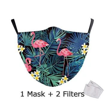 

Flamingo Mouth Mask Unisex Animal Printing Reusable Mask Fabric Washable Adjustable Face Mask Child Replaceable pm2.5 Filter