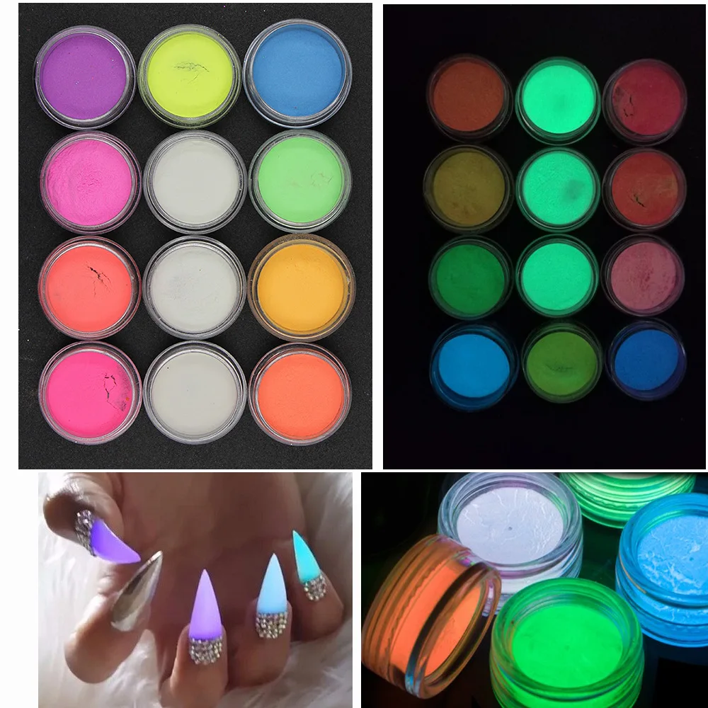 

Nail color luminous powder 12 color nail luminescent phosphor set crystal mud material