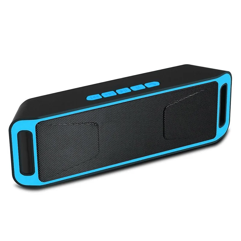 Портативный Bluetooth динамик приемник Bluetooth объемный FM радио Функция Bluetooth динамик s сабвуфер открытый домашний Саундбар - Цвет: Синий