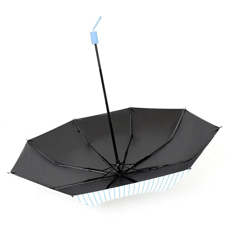 YADA INS Design Rainy Blue Stripes Umbrella Folding Anti-UV Rainproof Stripe Umbrellas Parasol Sun Protection Umbrella YD200045