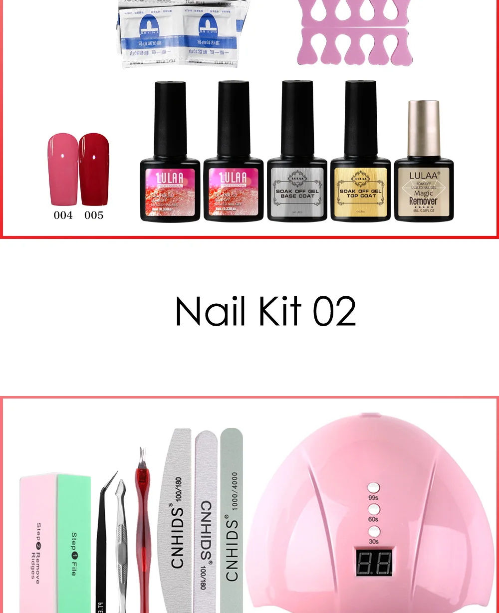 Nail Art Set with UV LED Lamp Dryer 24/36W Nail Gel Polish Kit Soak Off Manicure Tools Set Manicure Nail Drill for Nail Tools