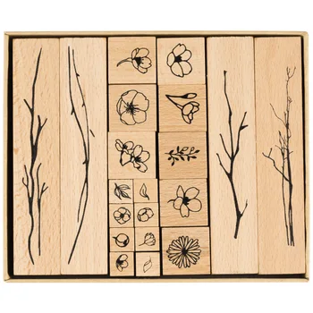 

Fantastic Flowers Wood Stamp Set Decoration Stamp Wooden Rubber Stamps for Scrapbooking Stationery DIY Craft Standard Stamp