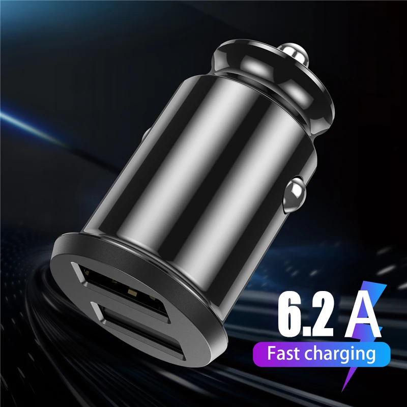 6. Портативное автомобильное зарядное устройство с двумя USB-портами мини-USB-портом