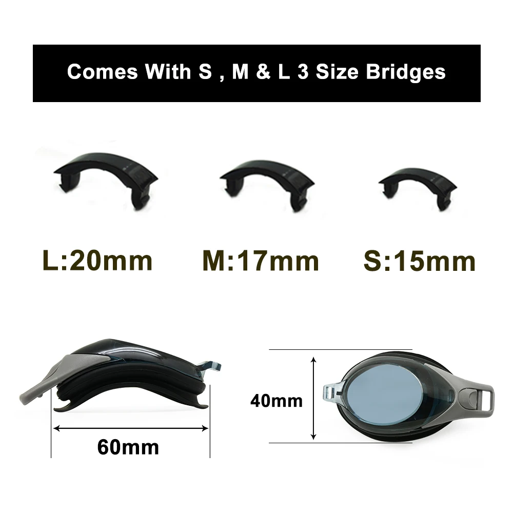 Optical Swim Goggles +Rx -Rx Prescription Swimming Glasses Adults Children Different Strength Each Eye with Free Ear Plugs 6
