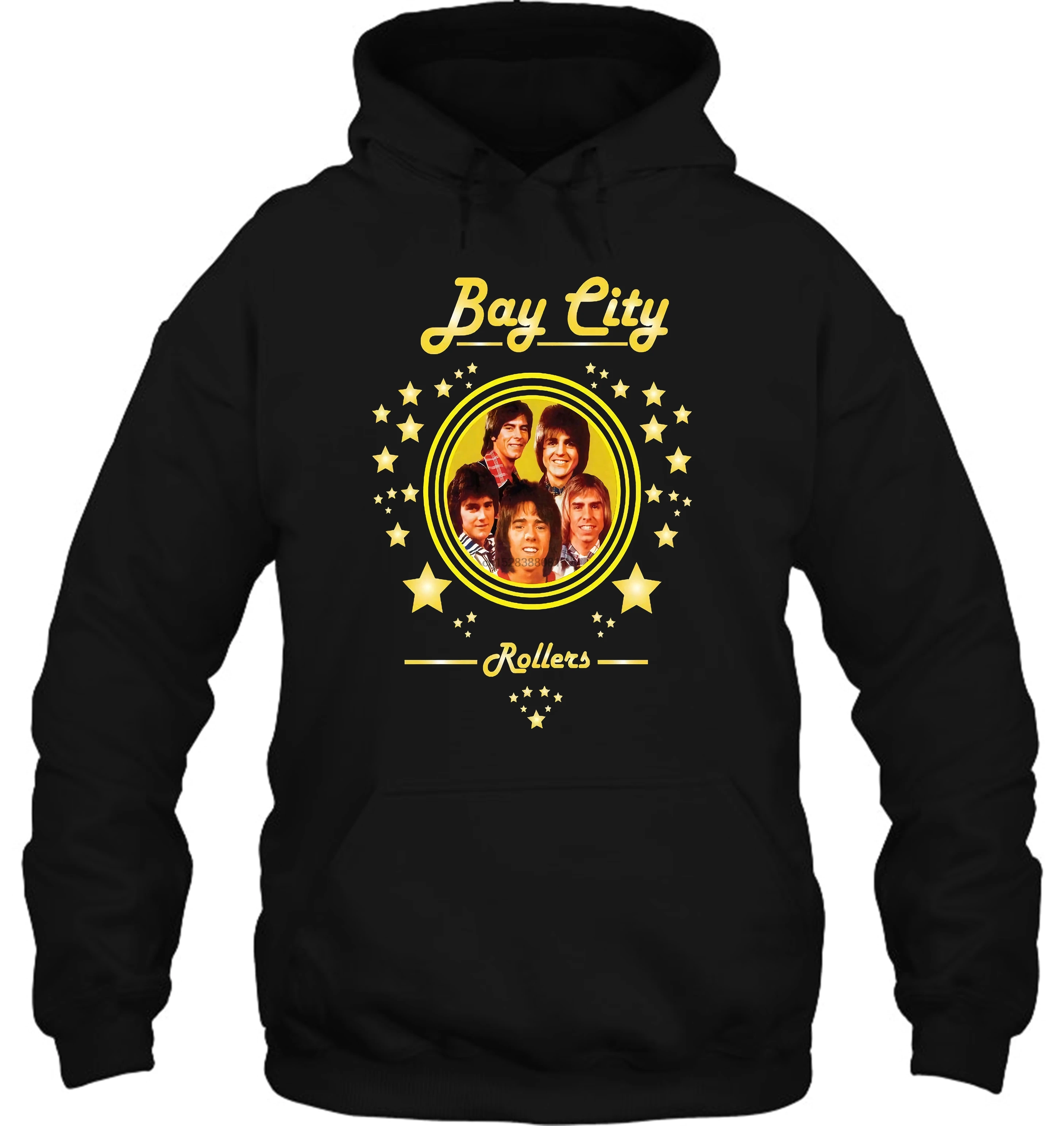 Мужская толстовка BAY CITY ROLLERS черная с круглым вырезом женская уличная одежда