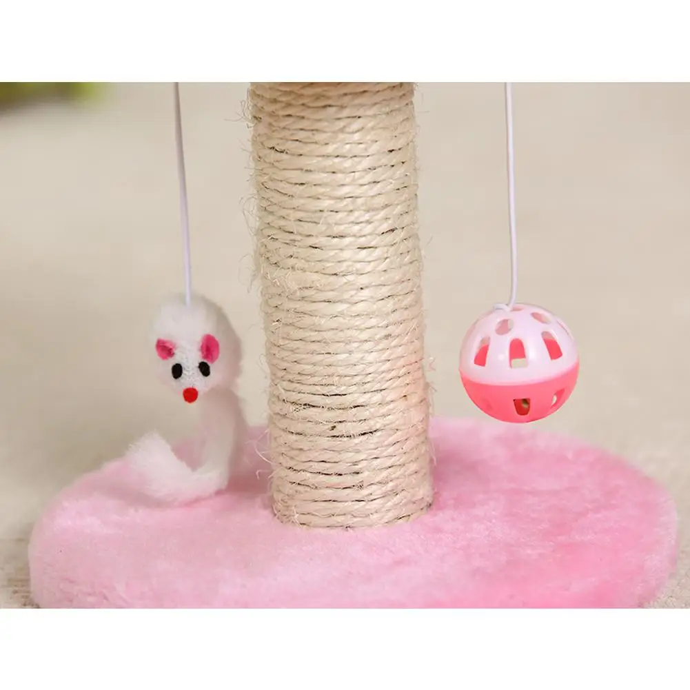 Хоббилан мини розовый Кот царапина доска с плюшевой мыши колокольчик мяч игрушка для домашних животных