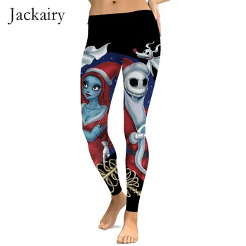 

Christmas Hallowe Print Leggings Women Sexy High Waist Sportwear Gym Fitness Leggings Elastic Slim Running Pants Plus Size
