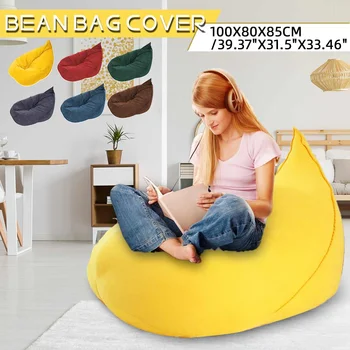 

Interior Lazy Bean Bag Sofa Cover Chair No Filling Living Room Puffy Sofa Tatami Recliner Seat Protector Living Room Furniture