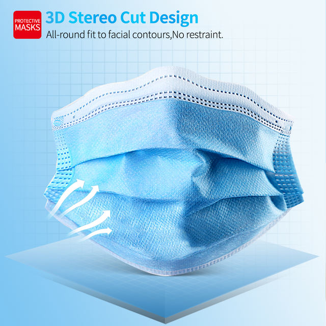 Approved surgical Meltblown filter 3-layer disposable mask