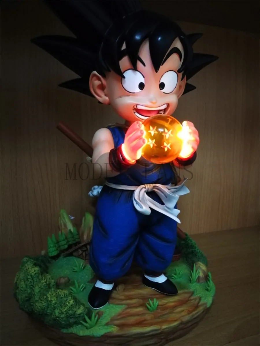 Модельные вентиляторы dragon ball 30 см Гоку и четыре звезды dragon ball GK статуя смолы содержит светодиодную световая фигура игрушка для коллекции