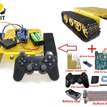 SZDOIT PS2 геймпад ручка управления металлический умный Танк шасси гусеничный автомобиль RC робот Платформа 12 В мотор DIY для Arduino игрушка