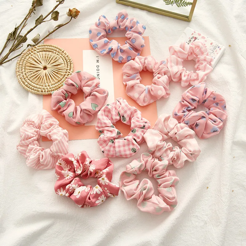 

Tie Holder Bow Ring Dot Rope Pontail Scrunchies Series Pink Small