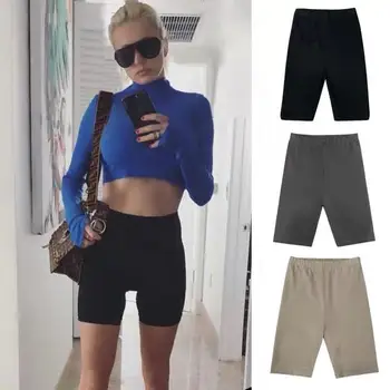 

Indoor Yoga Sport Shorts Female Casual High Waist Skinny Elastic Tight Chamber Shorts Women Solid Cotton Summer Short Pants Girl