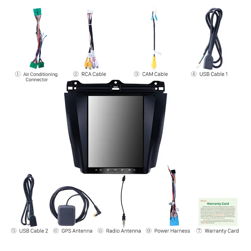 Cheap Harfey Navi  GPS 9.7" 4G LTE Radio for 2003-2006 2007 Honda Accord 7 Multimedia Player Android 9.1 support Backup camera USB SWC 1