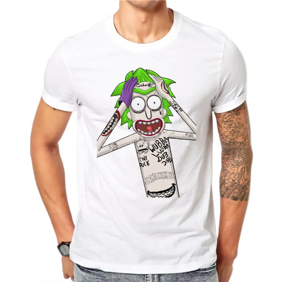 Футболка Рик и Морти Джокер татуировка Wubba Lubba Dub Мужская Die футболка бесплатная