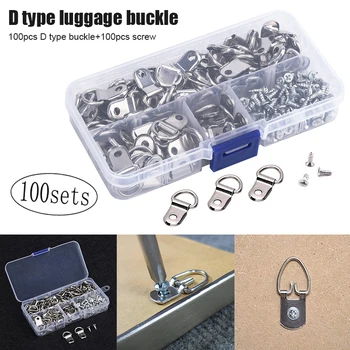 

100pcs D-Ring Picture Hangers with Screws for Hanging Clock Paintings Artwork Hook Photo Mirrors Single Hole D-Rings BJS