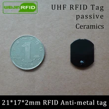 UHF RFID Метка 915 МГц 868 МГц Alien Higgs3 EPCC1G2 6C литье 21*17*2 мм тонкий прямоугольник керамика смарт-карты пассивные RFID метки
