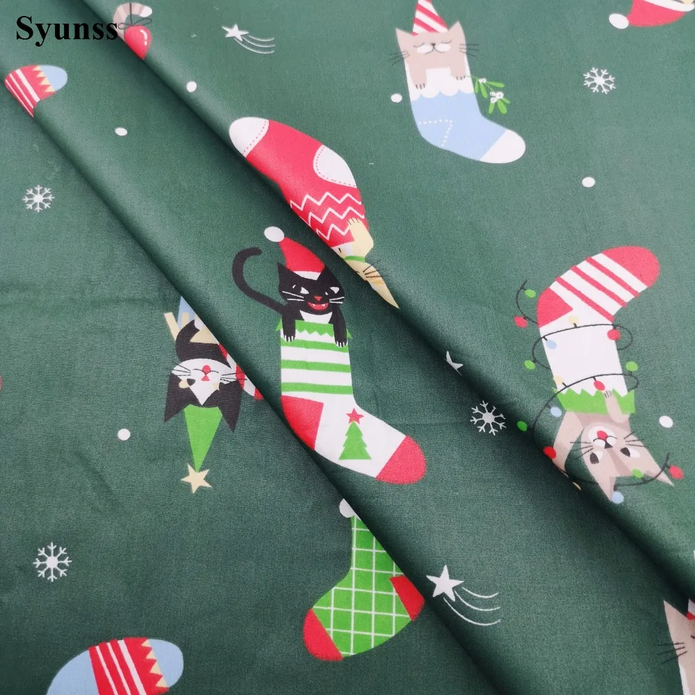 Syunss счастливый Рождество печатных хлопчатобумажная ткань для Diy лоскутное шитье детские кроватки тканевые подушки одеяло шитье Tissus
