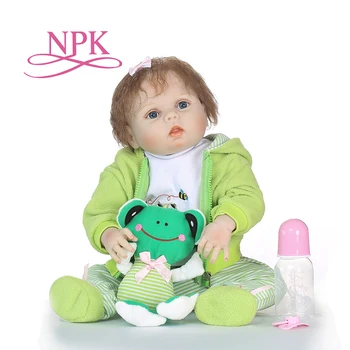

NPK 57CM full body silicone reborn babies full body soft real gentle touch bonecas reborn cut bebe dolls hot toys for kids