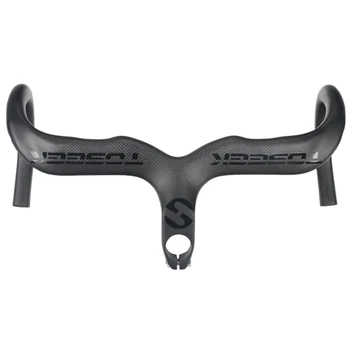 

Toseek Bike Handlebar Full Carbon Fiber Road Handlebar 3K Matte Bicycle Handlebar With Stem 420X90Mm