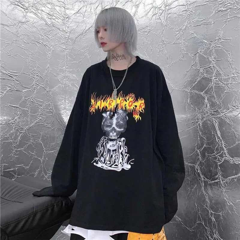 Футболка NiceMix женская с круглым вырезом топ мультяшным принтом в стиле Харадзюку