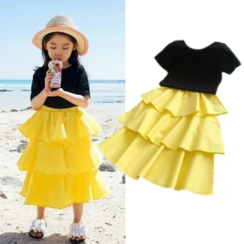 

Toddler Baby Girl Clothes 3Pcs Kids Clothes Sets Summer Tracksuit For Child Girls Clothes Shoulder Top+Pants Children Costume