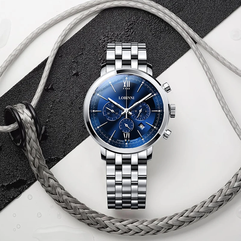Luxury Switzerland Brand Japanese Quartz Male Watches Mens 50M Waterproof Genuine Steel Dial Japan-2