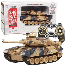 Радиоуправляемый Танк битва Немецкий тигр 2A6 T90 M1A2 реалистичное вращение Музыка Led радио смог 2,4 г дистанционное управление Танк боевые игрушки для детей