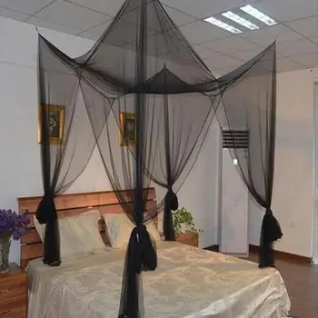 

31 4 Corner Post Mosquito Net Full Queen King Size Bed Canopy Decoration-30
