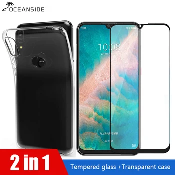 Перейти на Алиэкспресс и купить 2в1 стеклянная крышка + чехол для zte Blade V10 V9 Vita защита экрана Мягкий ТПУ силиконовый чехол на Blade V 10 9 Couqe Funda