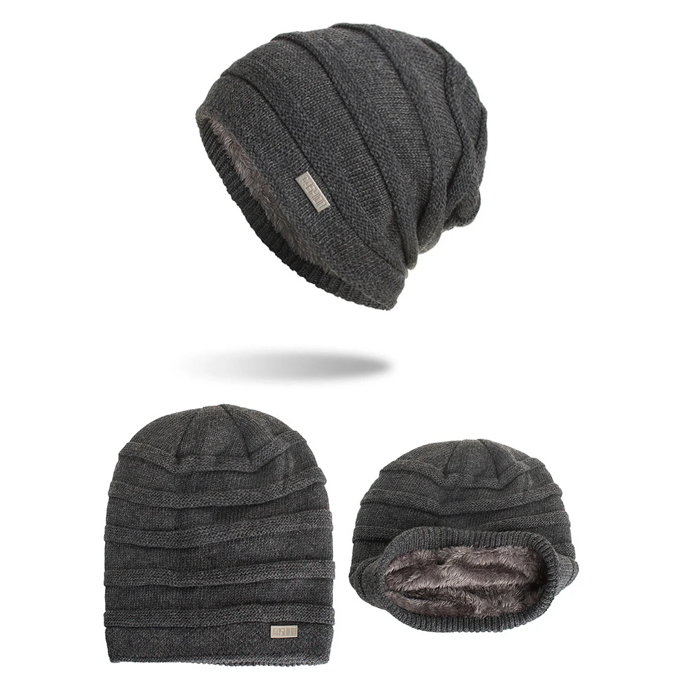 Зимние теплые шапки Skullies Beanies Cap Beanie для мужчин и женщин Мужская шерстяная вязаная