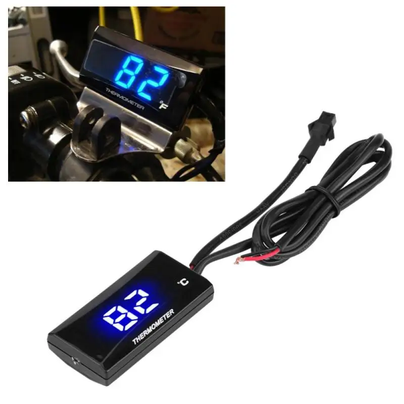 Мотоцикл цифровой термометр инструмент Температура воды метр Синий светильник мини-3/вольтметр/Тахометр комплект