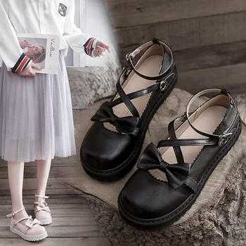 

Small Lolita Leather Shoes Women's Mary Jane Japanese-style Retro College Style Soft Girl Shoes Shallow Mouth Lolita Shoe