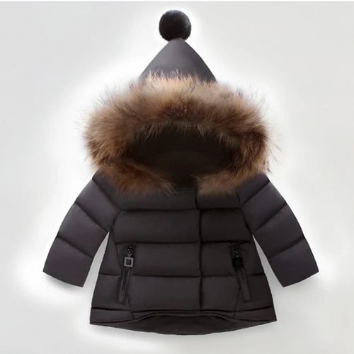 Photo Color Одежда для девочек зимнее хлопковое пальто пуховик Толстая теплая Outerwear1-6 с капюшоном и меховым воротником качественная одежда для детей от года, лидер продаж - Цвет: Photo Color
